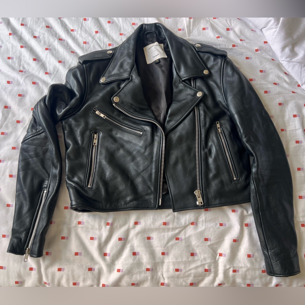 Cropped Black Leather Biker Jacket from Understated Leather